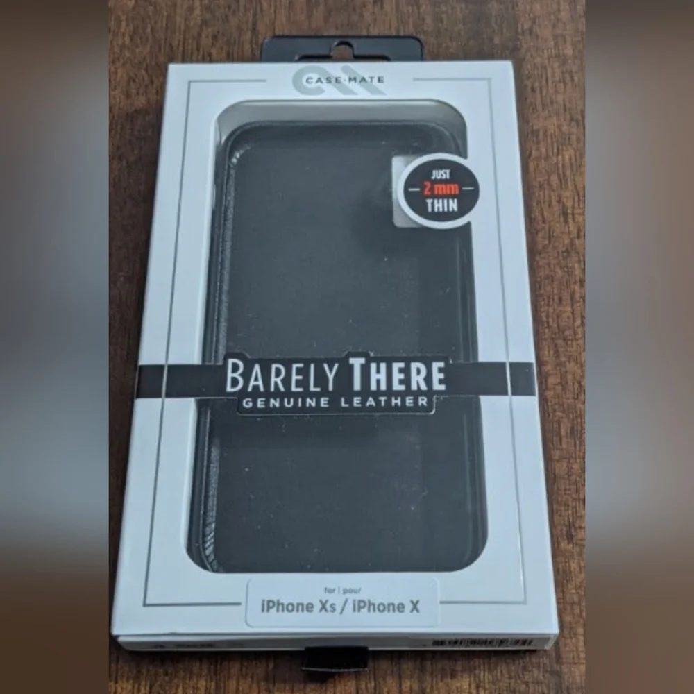 iPhone Xs/iPhone X Case Mate Black Genuine Leather Phone Case , NEW